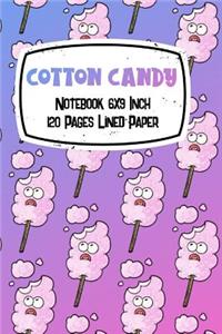 Cotton Candy Notebook 6x9 Inch 120 Pages Lined Paper