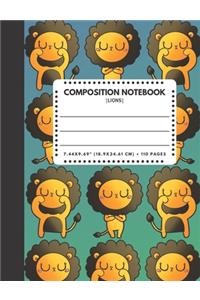 Composition Notebook Lions