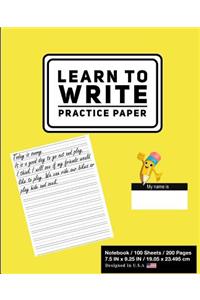 Learn To Write Practice Paper