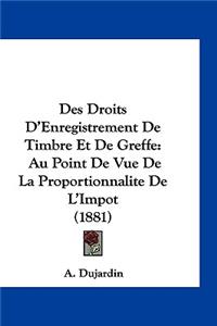 Des Droits D'Enregistrement de Timbre Et de Greffe