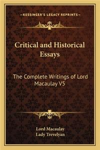 Critical and Historical Essays