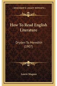 How to Read English Literature