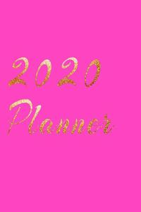 2020 Planner Weekly and Monthly Jan 1, 2020 to Dec 31, 2020 year planner gilt Auric Aureate & golden style lover Pink Cover day by day scheduler agenda Weekly & Monthly Planner & planning Calendar Views