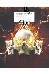 Skull with Speakers College Ruled Journal