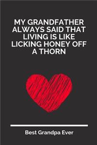 My Grandfather Always Said That Living Is Like Licking Honey Off A Thorn