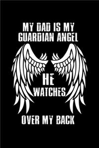 My Dad Is My Guardian Angel, He Watches Over My Back!: Hangman Puzzles - Mini Game - Clever Kids - 110 Lined Pages - 6 X 9 In - 15.24 X 22.86 Cm - Single Player - Funny Great Gift