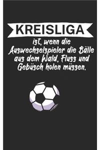 Kreisliga ist wenn die Auswechselspieler die Bälle aus dem Wald Fluss und Gebüsch holen müssen