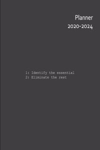 Identify The Essential Eliminate The Rest 2020-2024 Five Year Planner