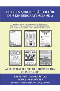Arbeitsblätter mit der Nummer des Vorschülers (Puzzles Arbeitsblätter für den Kindergarten