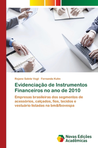 Evidenciação de Instrumentos Financeiros no ano de 2010