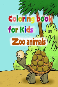 Funny and coloring book with 25 happy zoo animals