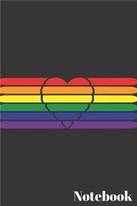Rainbow Heart Gay Pride Notebook
