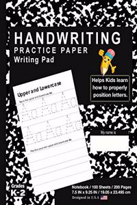 Handwriting Practice Paper Writing Pad