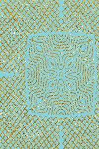 Aqua and Gold Glitter Design Notebook
