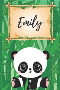Name Notizbuch Panda / Malbuch / Kritzelbuch / Tagebuch / Journal / Notizheft / DIN A5 / Geschenke Emily