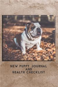 New Puppy Journal And Health Checklist