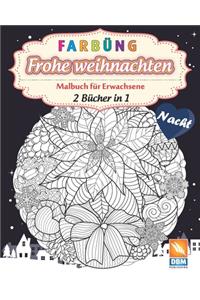 Färbung - Frohe weihnachten - 2 Bücher in 1 - Nacht