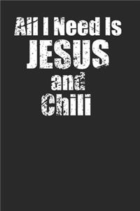 Jesus and Chili Funny Notebook for Recipes and More 120 Pages Lined Blank Journal