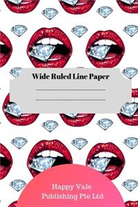 Cute Lips Theme Wide Ruled Line Paper