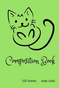Happy Cat Wide Ruled Composition Book