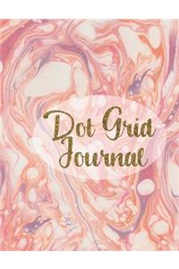 Dot Grid Journal: Pink Marble, Dotted Paper, 200 Pages, 8.5x11, Glossy