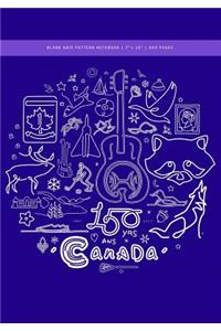 Canada's 150th Anniversary Grid Pattern Notebook 7x10
