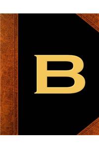Monogram B Personalized School Composition Book Vintage Style 130 Pages