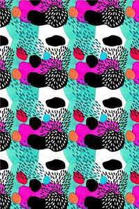 Journal Notebook Abstract Watercolor Pattern Pink and Turquiose