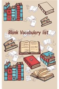 Blank Vocabulary list