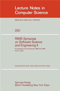 Rims Symposium on Software Science and Engineering II