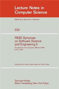 RIMS Symposium on Software Science and Engineering II