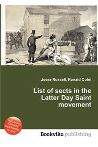 List of Sects in the Latter Day Saint Movement