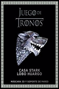 Juego de Tronos. Casa Stark: lobo huargo: Mascara 3D y soporte de pared