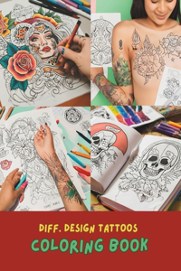 Tattoo Coloring Book for Adults - Relaxing and Creative Tattoo Designs for Stress Relief and Fun