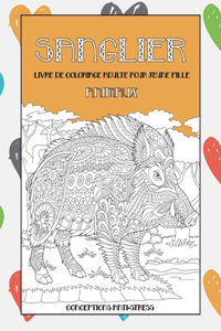 Livre de coloriage adulte pour jeune fille - Conceptions anti-stress - Animaux - Sanglier