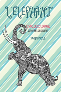 Livre de coloriage - Niveau facile - Colorier les animaux - L'éléphant