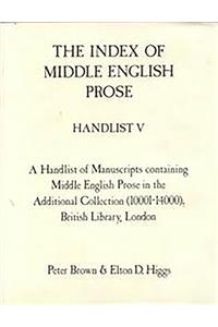 The Index of Middle English Prose Handlist V