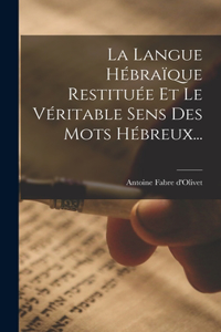 Langue Hébraïque Restituée Et Le Véritable Sens Des Mots Hébreux...