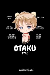 Otaku Type Anime Notebook