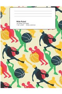 Basketball Player: Hoops Ballers Wide Ruled Composition Note Book