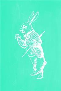 Alice in Wonderland Pastel Chalkboard Journal - White Rabbit (Green)