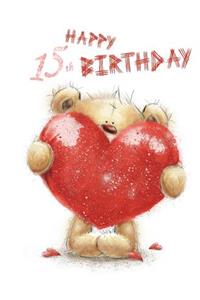 Happy 15th Birthday: Notebook, Journal, Dairy, 105 Lined Pages, Cute Teddy Bear Themed Birthday Gifts for 15 Year Old Boys or Girls, Teenagers, Son or Daughter, Brother or Sister, Grandson or Granddaughter, Best Friend, Book Size 8 1/2 X 11