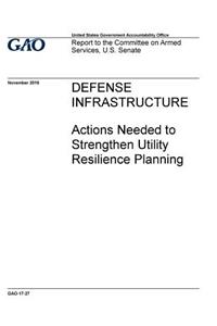 Defense infrastructure, actions needed to strengthen utility resilience planning