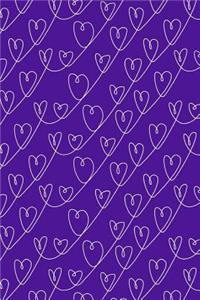 Bullet Journal Notebook White Scribbly Hearts Pattern 5