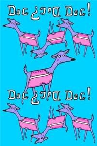 Journal Notebook For Dog Lovers, Purple Dogs in a Row 2