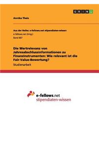 Die Wertrelevanz von Jahresabschlussinformationen zu Finanzinstrumenten