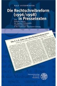 Die Rechtschreibreform (1996/1998) in Pressetexten