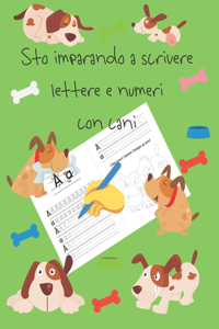 Sto imparando a scrivere lettere e numeri con cani