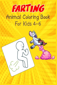 Farting Animal Coloring Book For Kids 4-6