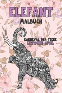 Malbuch - Einfaches Level - Karneval der Tiere - Elefant
